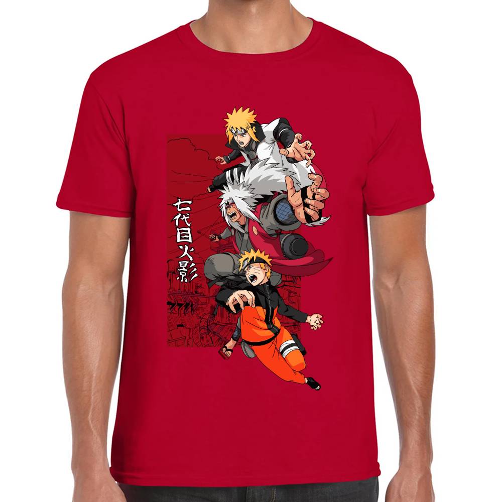 Playera Naruto, Jiraiya y Minato Naruto Shippuden Algodón Premium #0003197