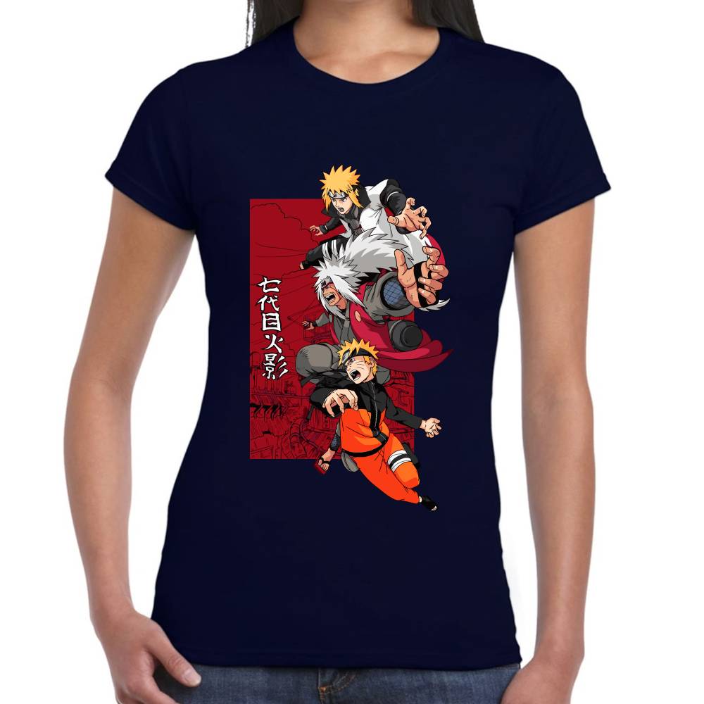 Playera Naruto, Jiraiya y Minato Naruto Shippuden Algodón Premium #0003197
