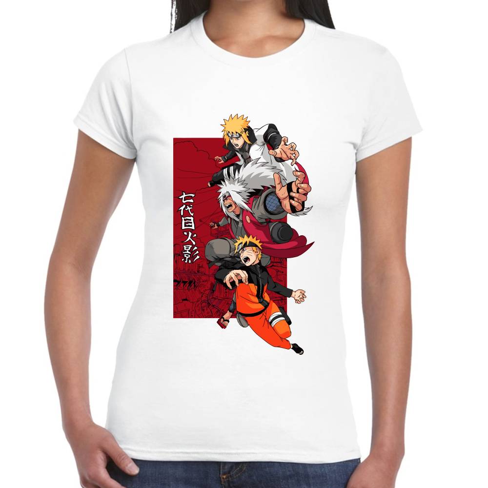 Playera Naruto, Jiraiya y Minato Naruto Shippuden Algodón Premium #0003197
