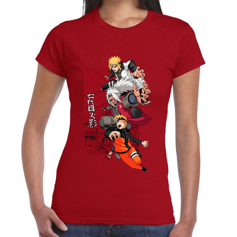 Playera Naruto, Jiraiya y Minato Naruto Shippuden Algodón Premium #0003197