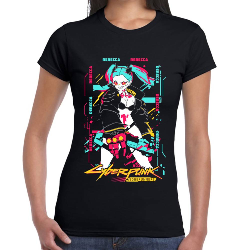 Playera Rebecca CyberPunk Algodón Premium #0003199