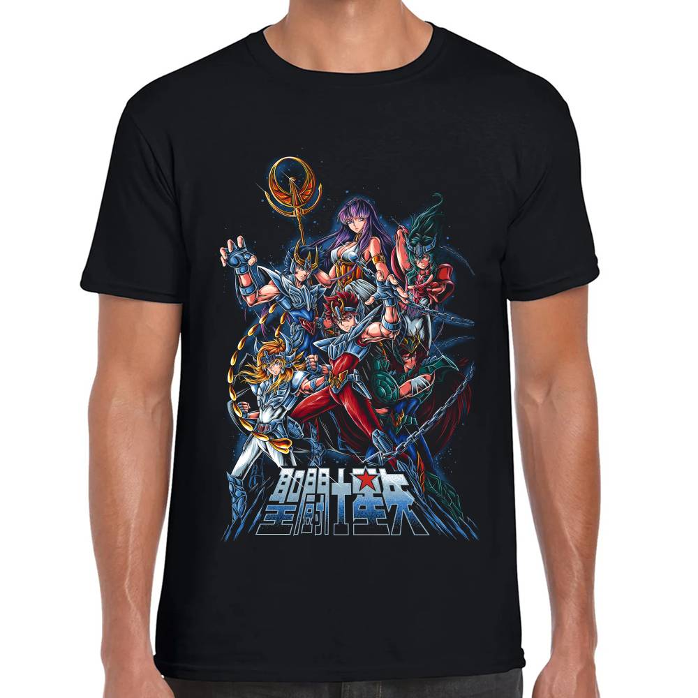 Playera Saori y Caballeros de Bronce Caballeros del Zodiaco Algodón Premium #0003200