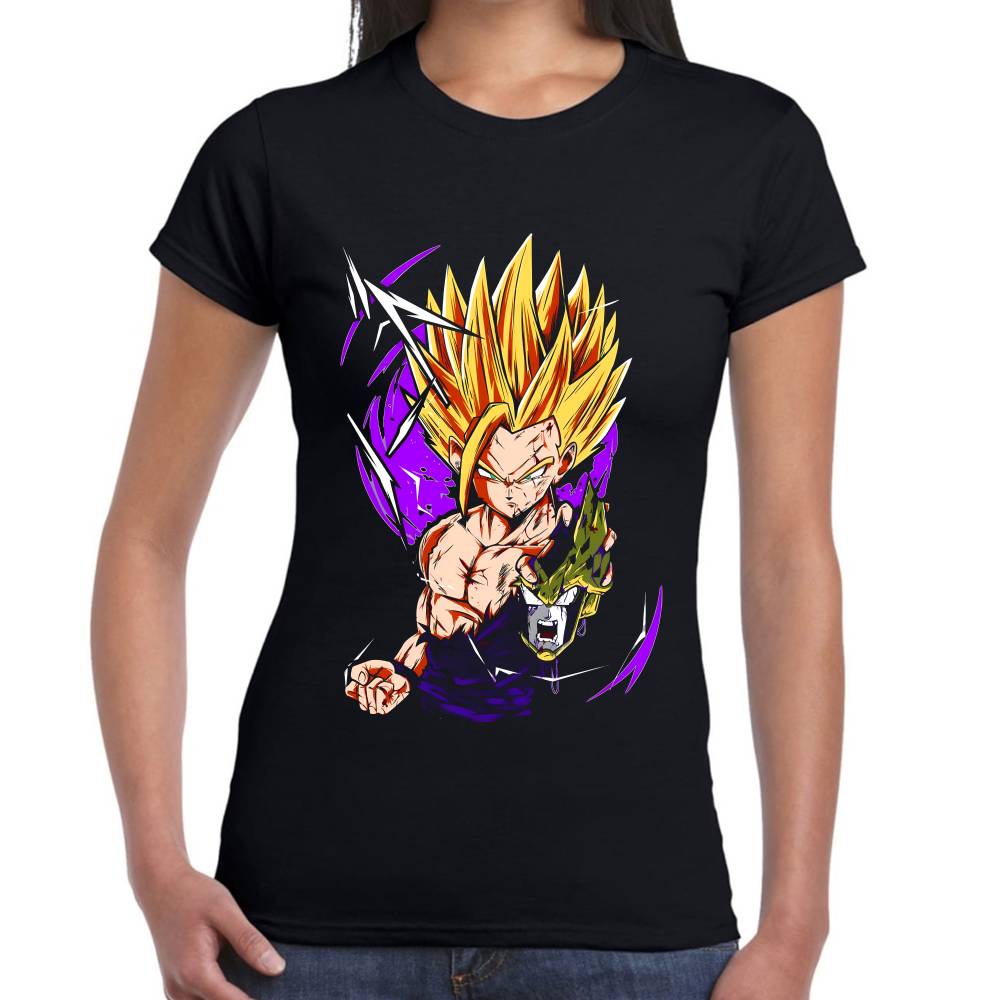 Playera Gohan Super Saiyan y Cell Dragon Ball Algodón Premium #0003201 Imagen secundaria del producto