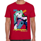 Playera Rebecca Apuntando Cyberpunk Algodón Premium #0003210