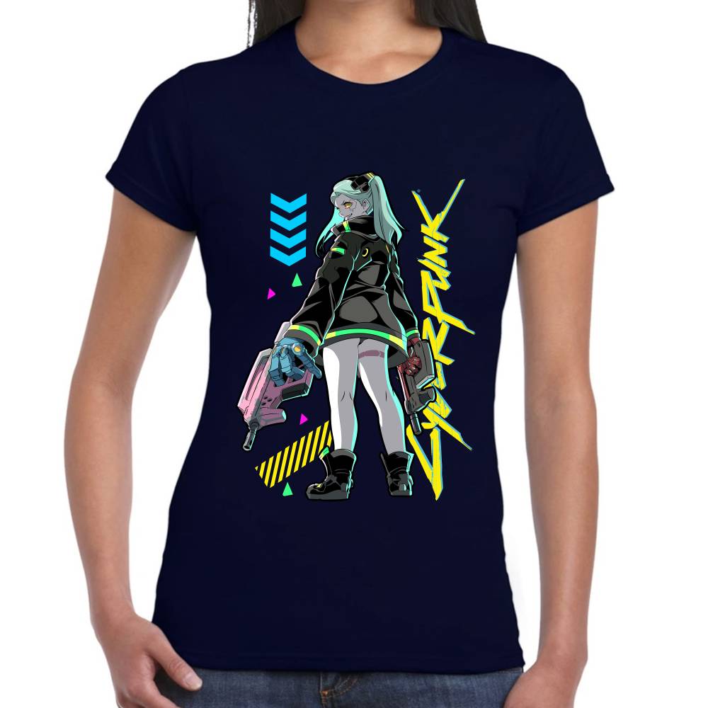 Playera Rebecca Doble Arma Cyberpunk Algodón Premium #0003212