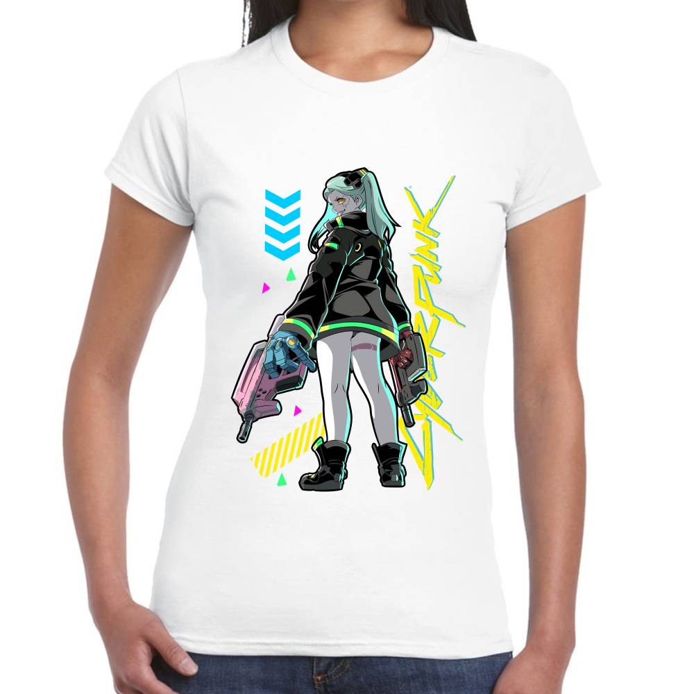 Playera Rebecca Doble Arma Cyberpunk Algodón Premium #0003212