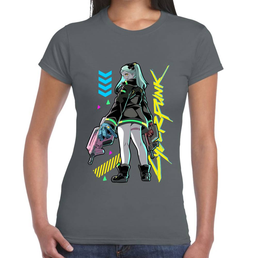 Playera Rebecca Doble Arma Cyberpunk Algodón Premium #0003212
