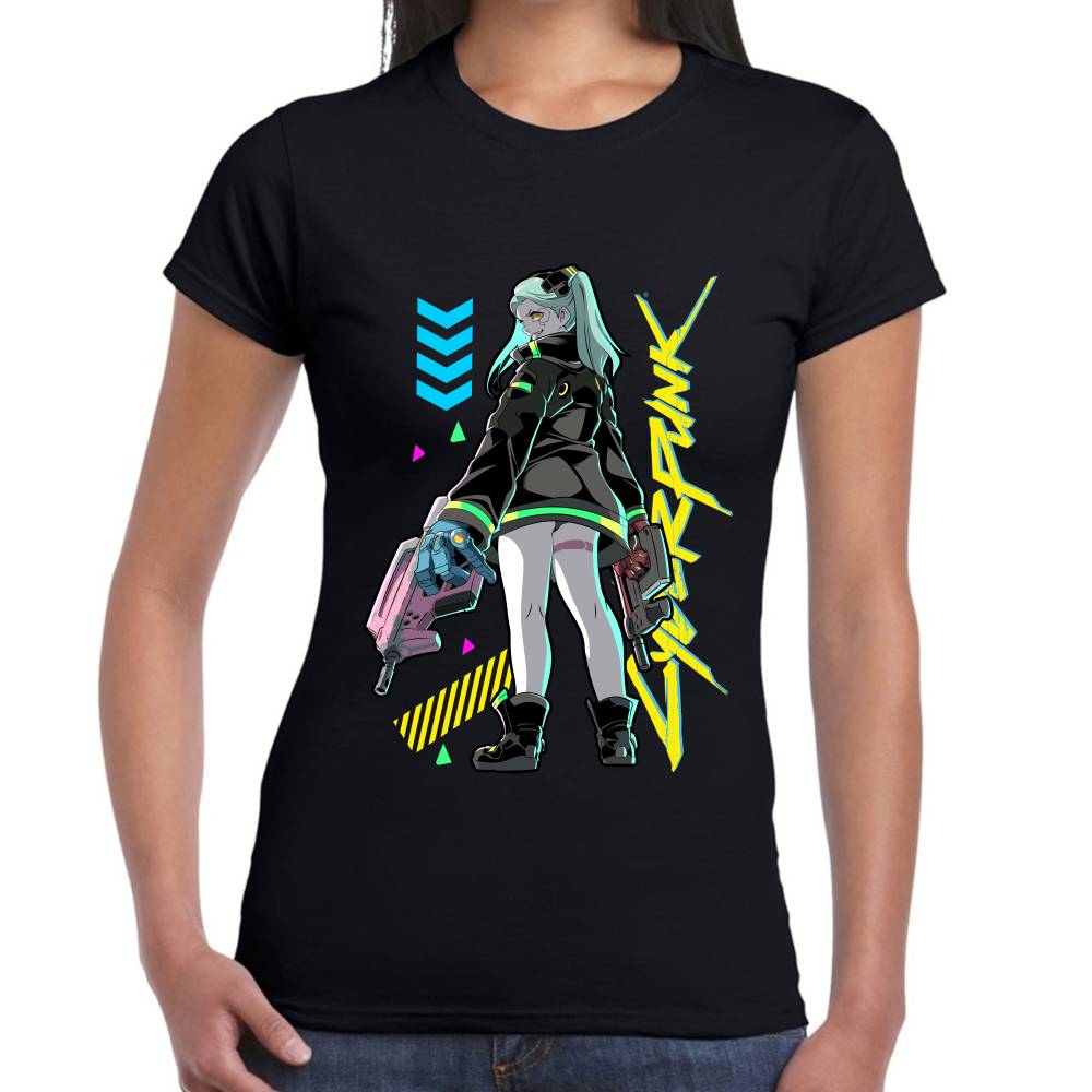 Playera Rebecca Doble Arma Cyberpunk Algodón Premium #0003212 Imagen secundaria del producto
