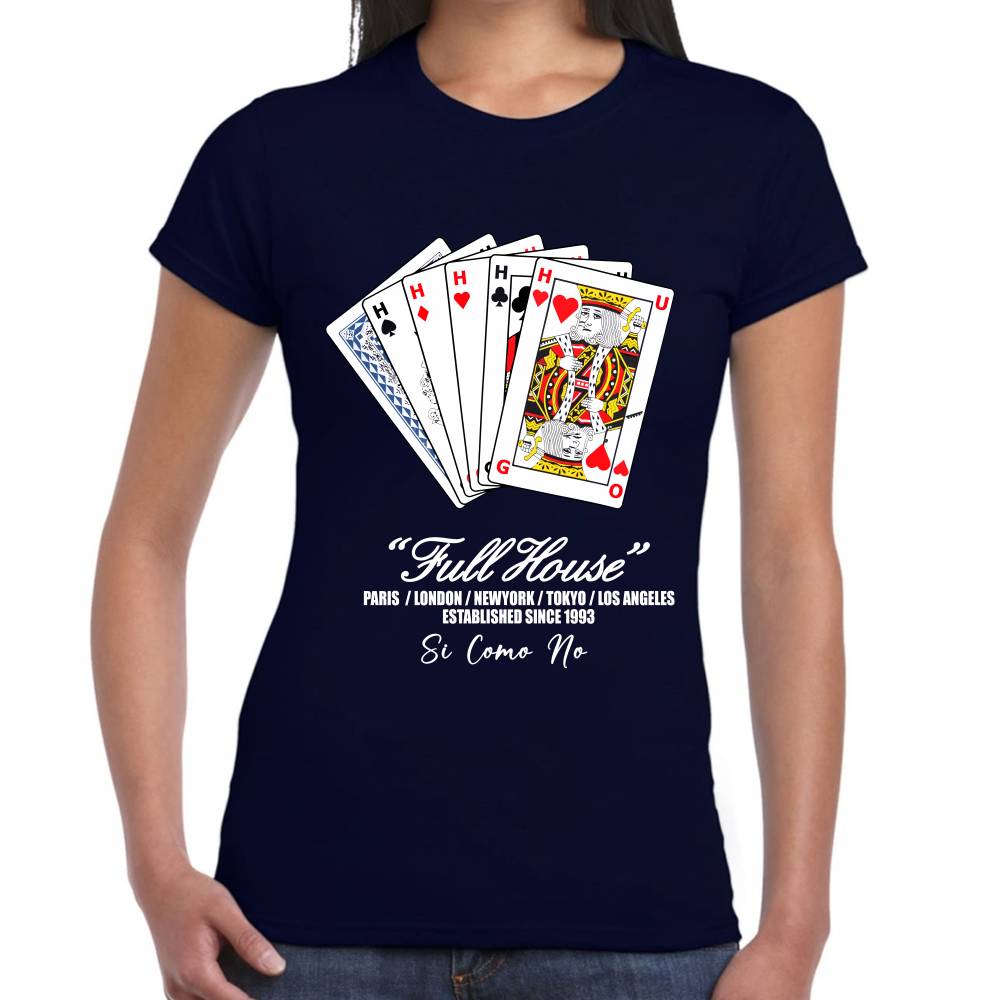 Playera Poker Playing Cards Hugo V2 Full House Algodón Premium #0003213