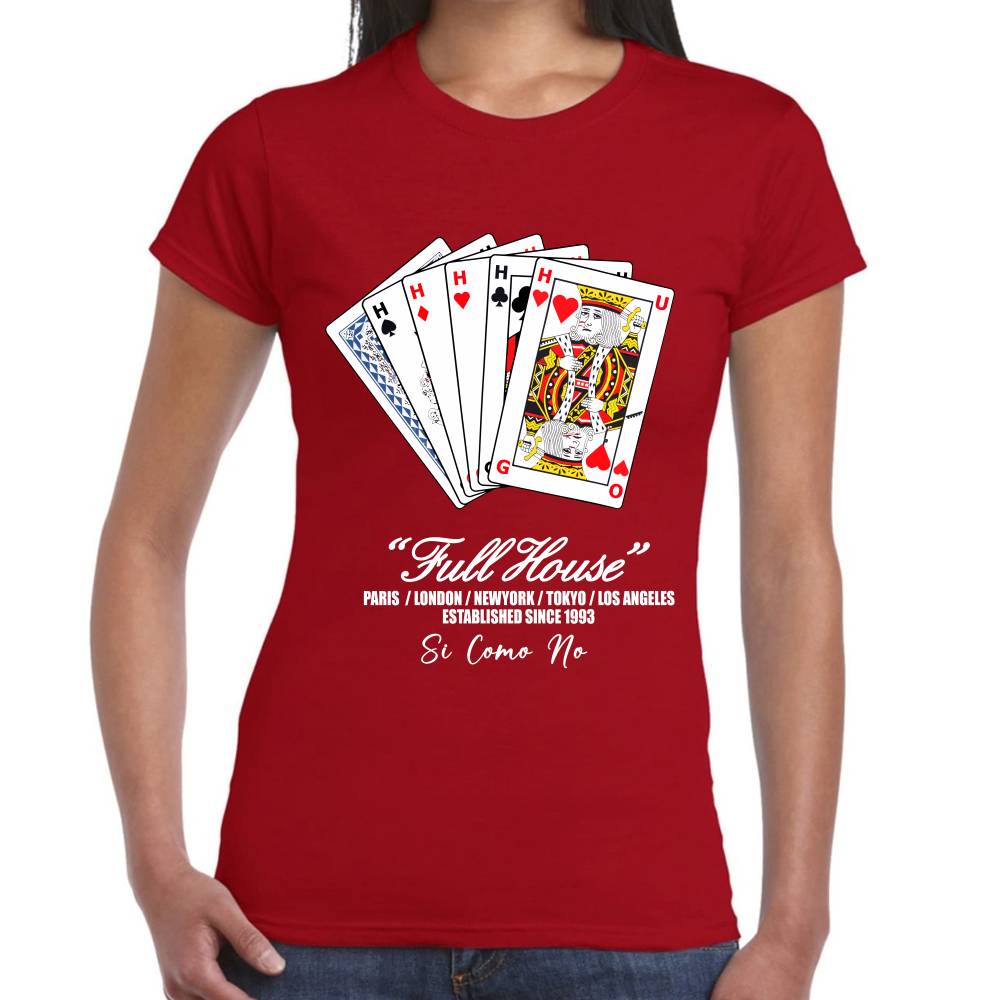 Playera Poker Playing Cards Hugo V2 Full House Algodón Premium #0003213