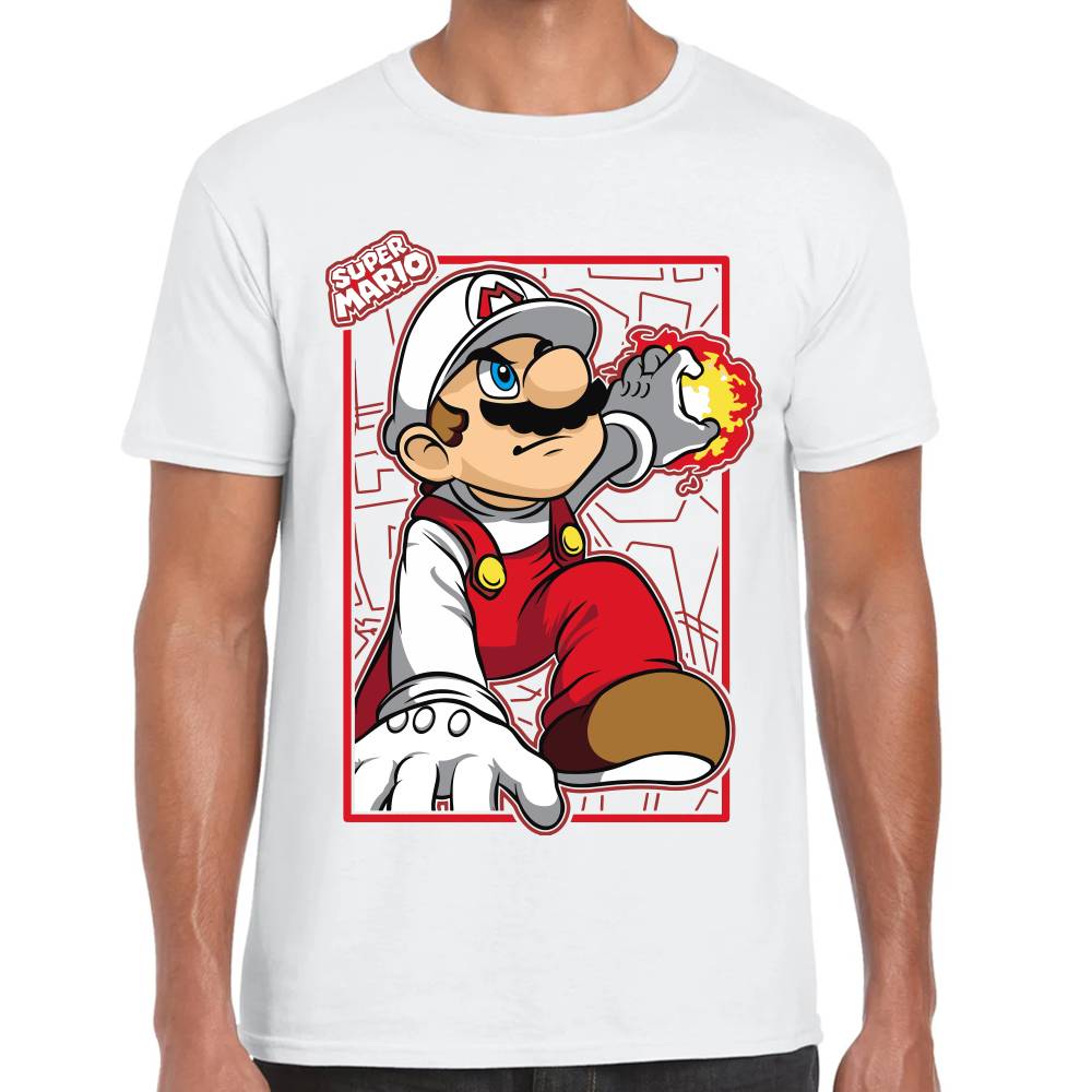 Playera Mario Bros de Fuego Nintendo Algodón Premium #0003228