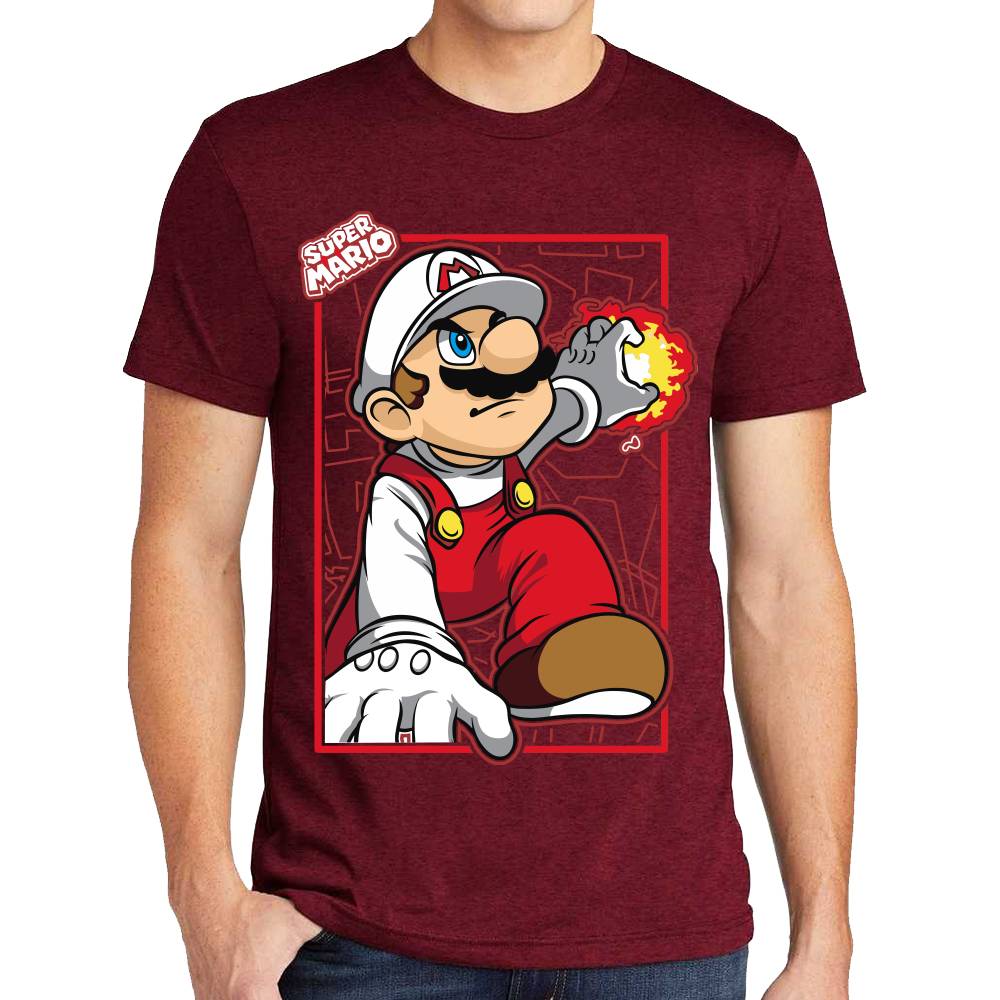 Playera Mario Bros de Fuego Nintendo Algodón Premium #0003228