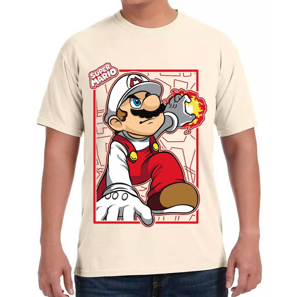 Playera Mario Bros de Fuego Nintendo Algodón Premium #0003228