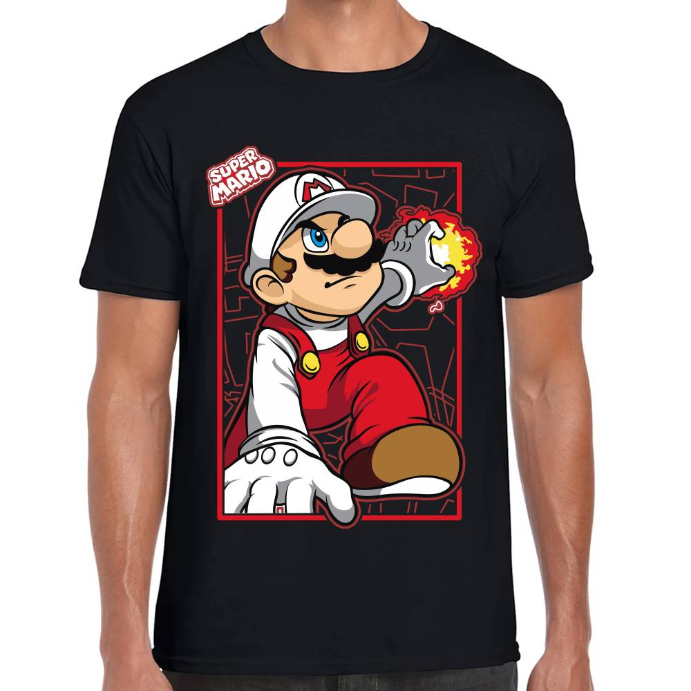 Playera Mario Bros de Fuego Nintendo Algodón Premium #0003228
