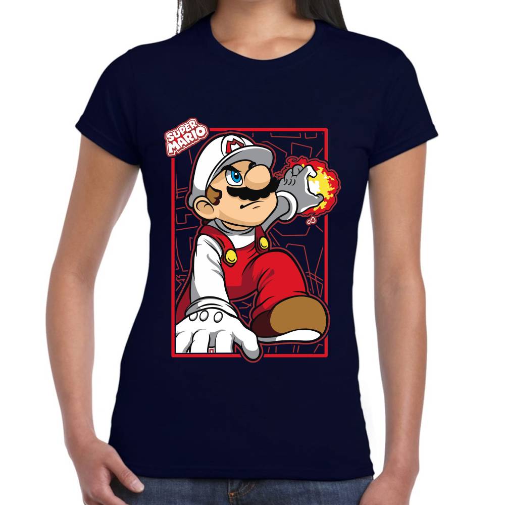Playera Mario Bros de Fuego Nintendo Algodón Premium #0003228