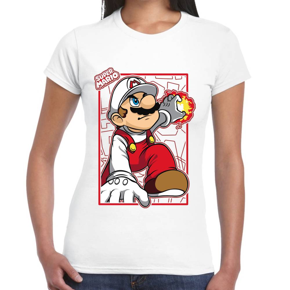Playera Mario Bros de Fuego Nintendo Algodón Premium #0003228