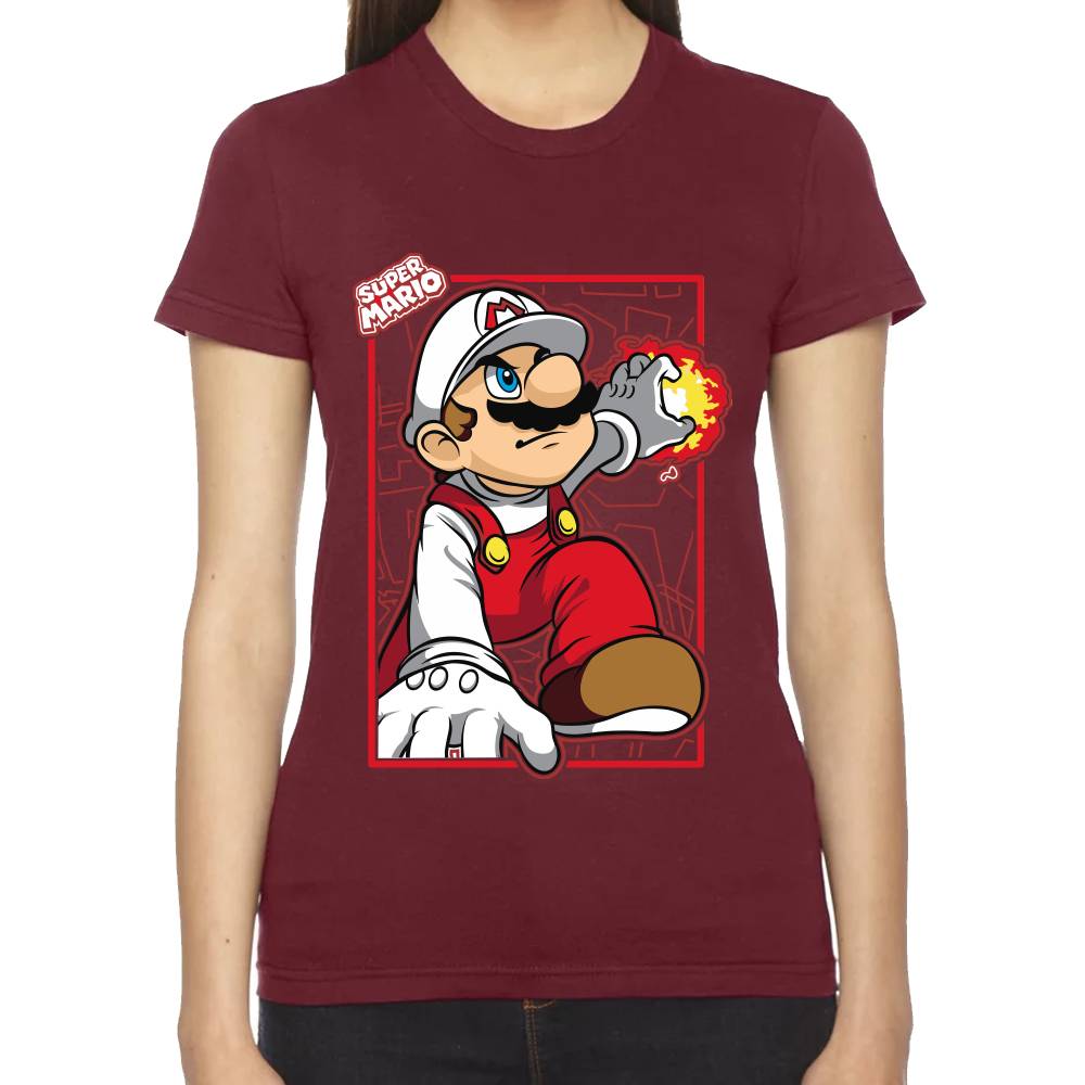 Playera Mario Bros de Fuego Nintendo Algodón Premium #0003228