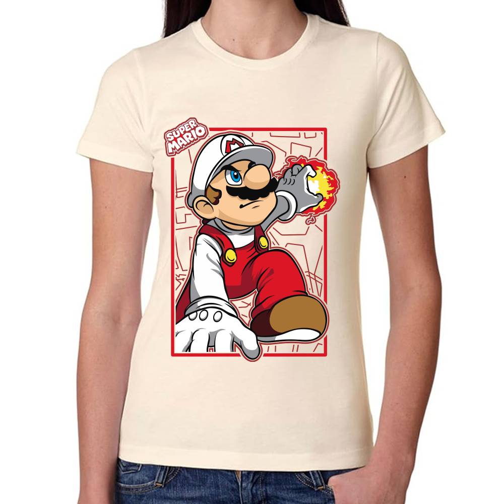 Playera Mario Bros de Fuego Nintendo Algodón Premium #0003228