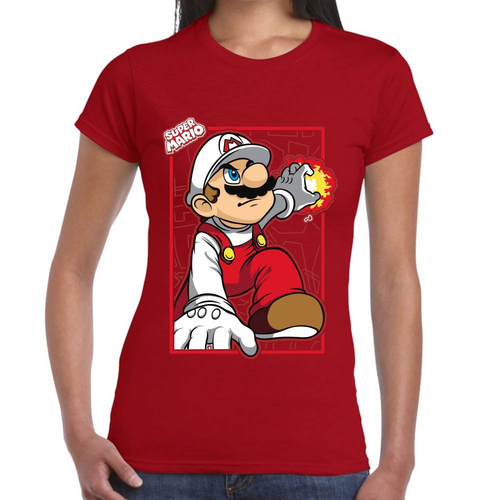 Playera Mario Bros de Fuego Nintendo Algodón Premium #0003228