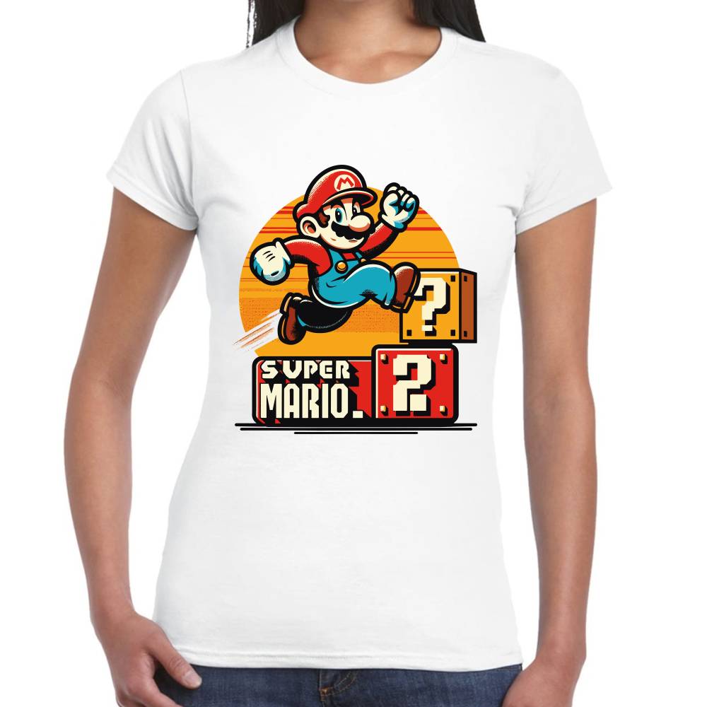 Playera Super Mario Bros Saltando Nintendo Algodón Premium #0003229