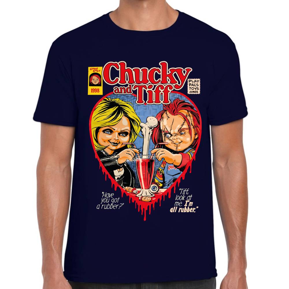 Playera Chucky y Tiffany on a Date Good Guys Algodón Premium #0003238