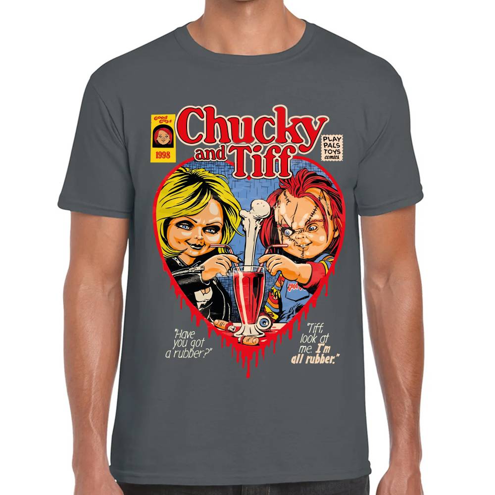 Playera Chucky y Tiffany on a Date Good Guys Algodón Premium #0003238