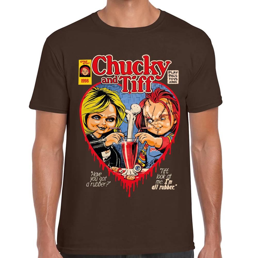 Playera Chucky y Tiffany on a Date Good Guys Algodón Premium #0003238