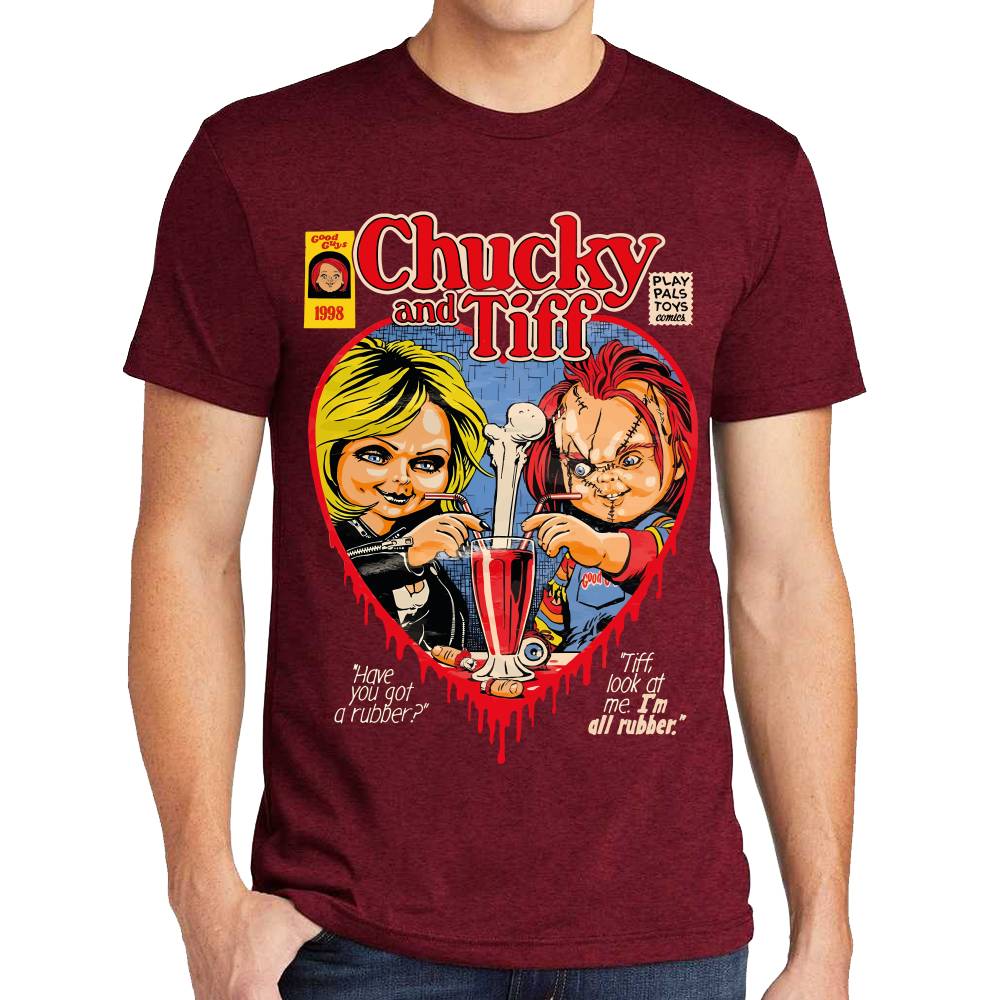 Playera Chucky y Tiffany on a Date Good Guys Algodón Premium #0003238