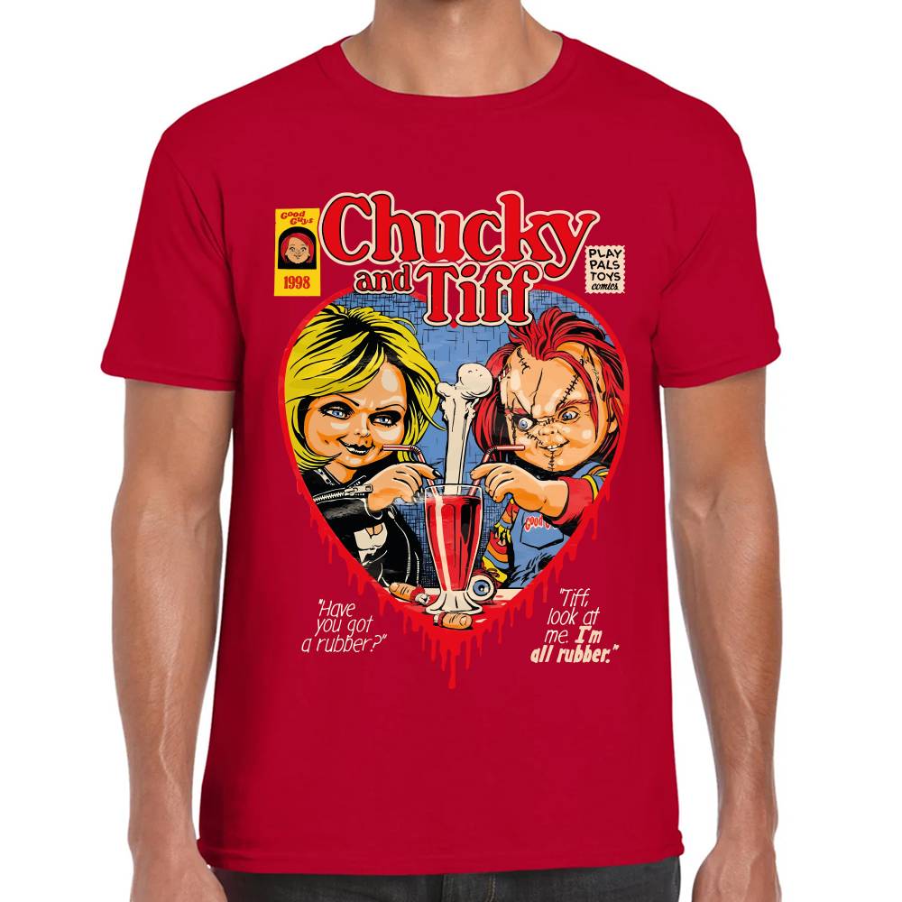 Playera Chucky y Tiffany on a Date Good Guys Algodón Premium #0003238