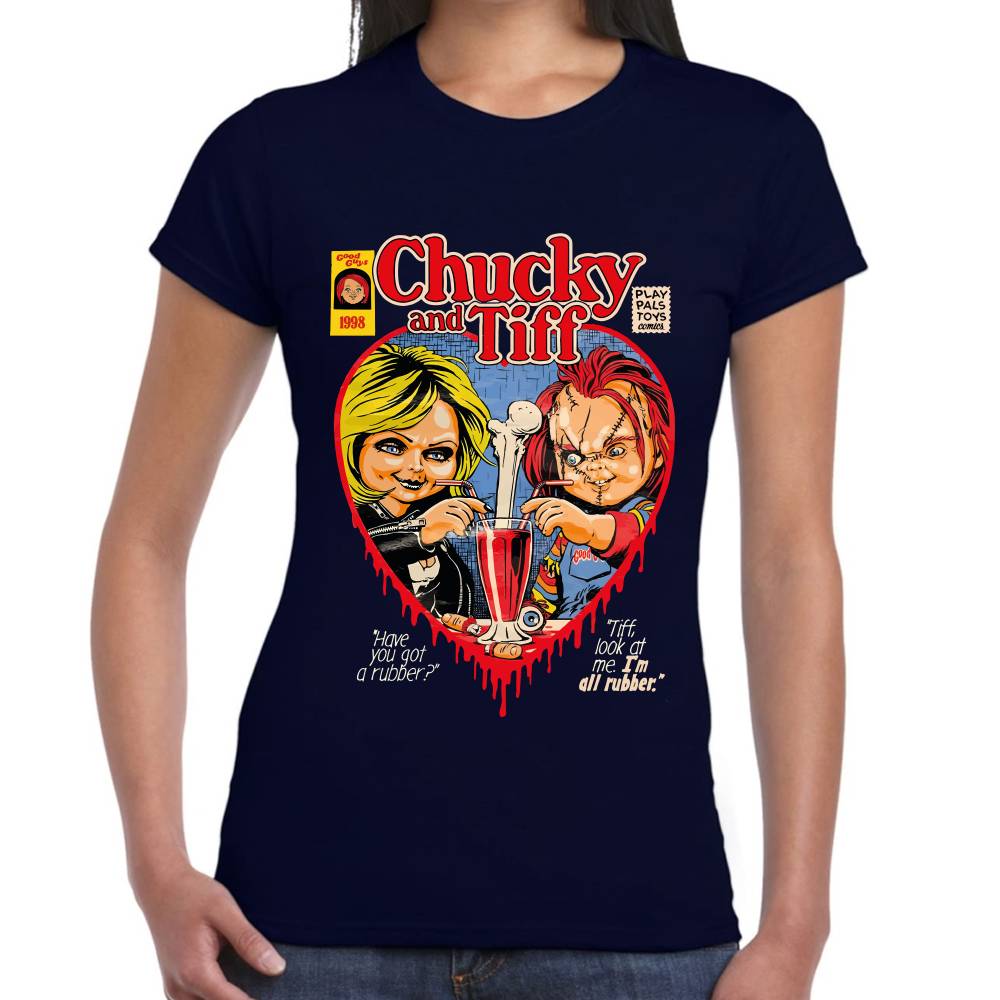 Playera Chucky y Tiffany on a Date Good Guys Algodón Premium #0003238