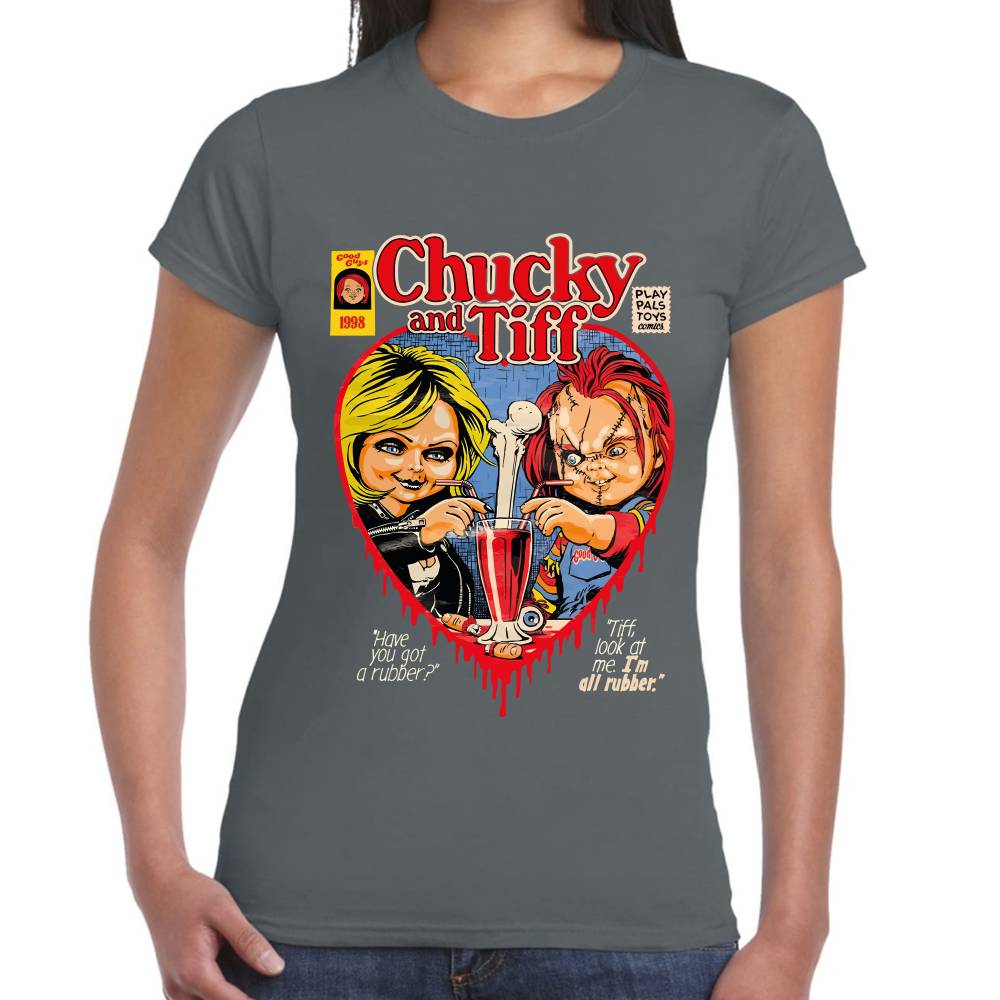 Playera Chucky y Tiffany on a Date Good Guys Algodón Premium #0003238