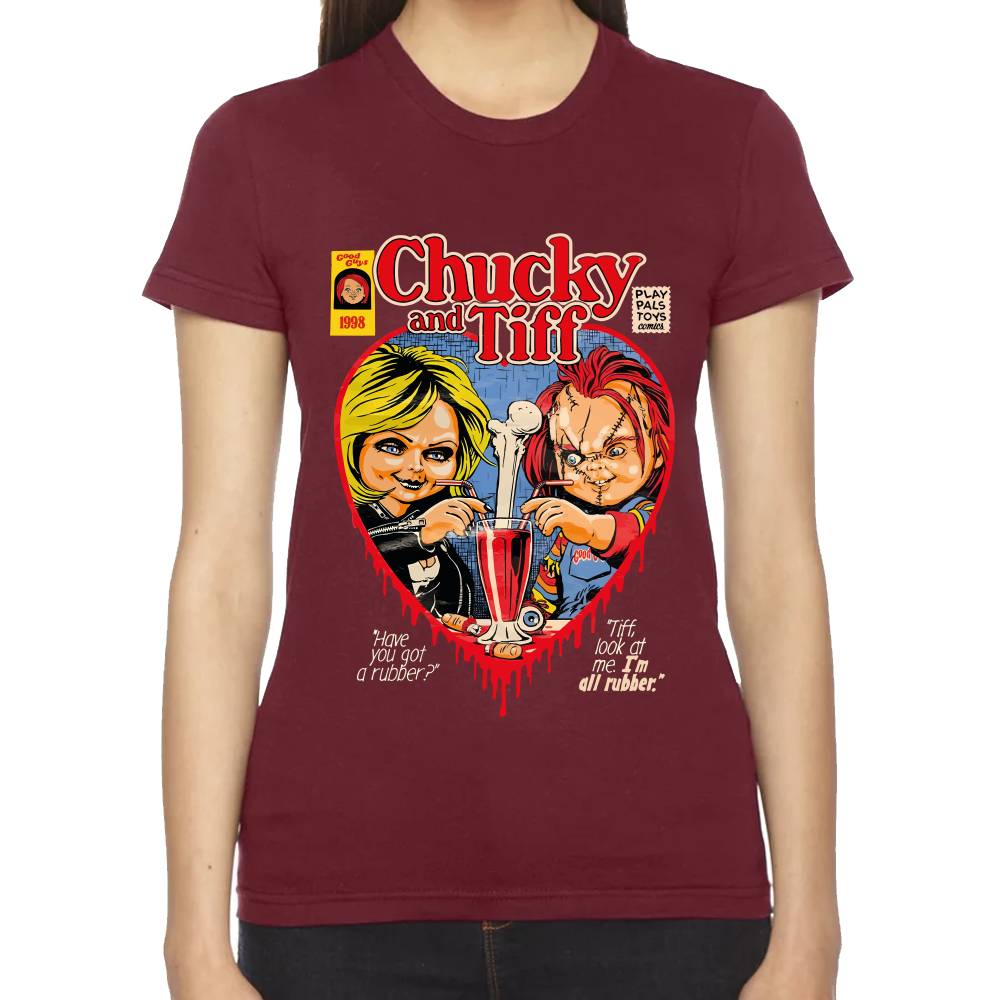 Playera Chucky y Tiffany on a Date Good Guys Algodón Premium #0003238