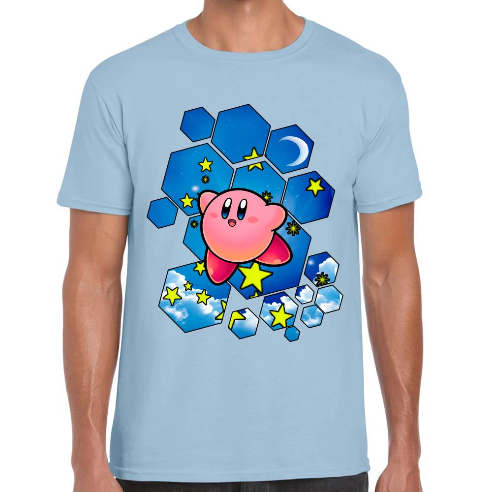 Playera Kirby Cielo Hexagonal Nintendo Algodón Premium #0003239