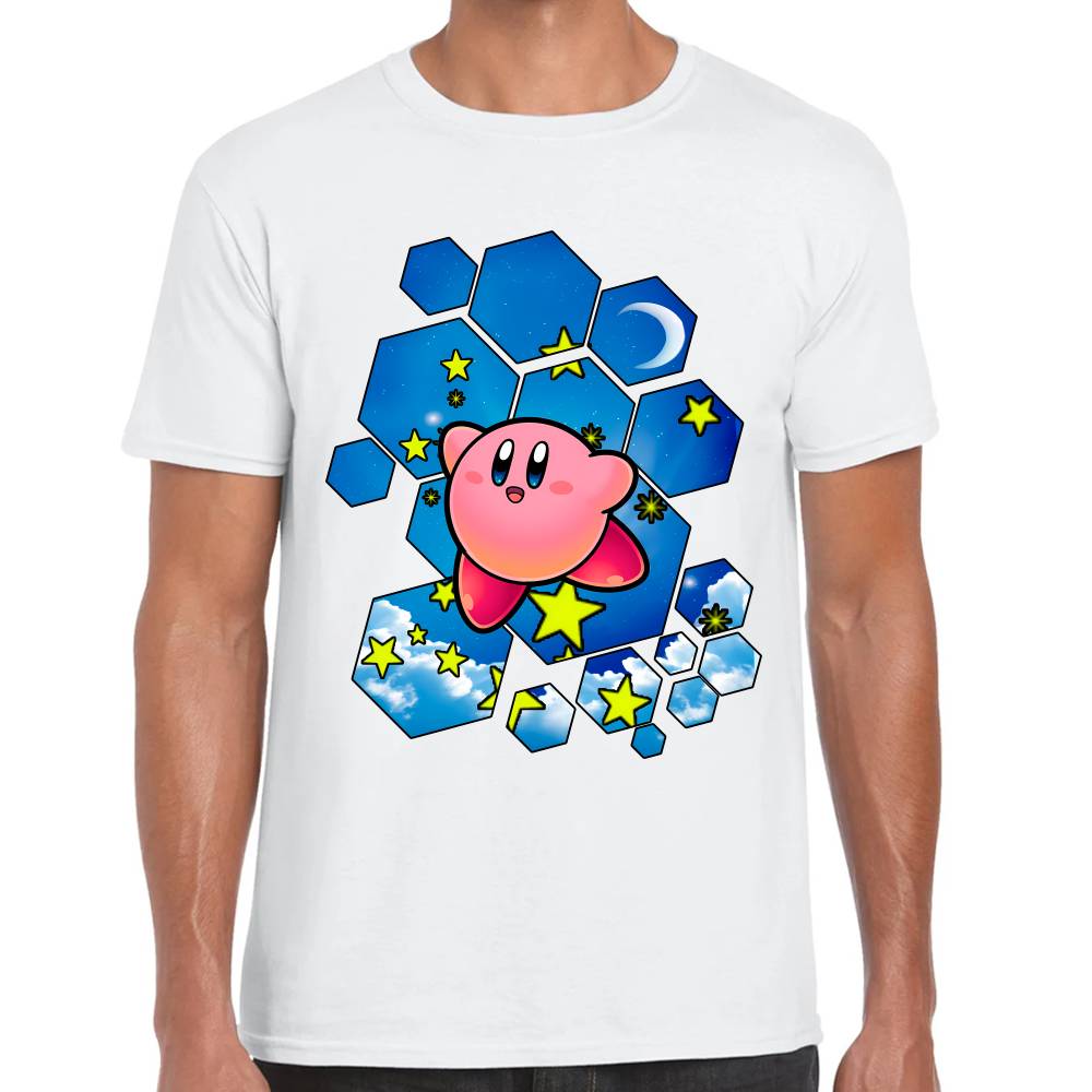 Playera Kirby Cielo Hexagonal Nintendo Algodón Premium #0003239