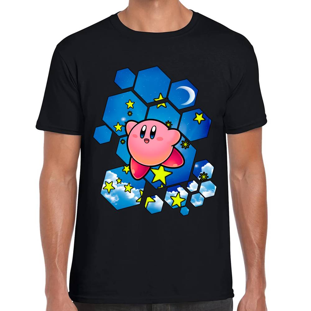 Playera Kirby Cielo Hexagonal Nintendo Algodón Premium #0003239