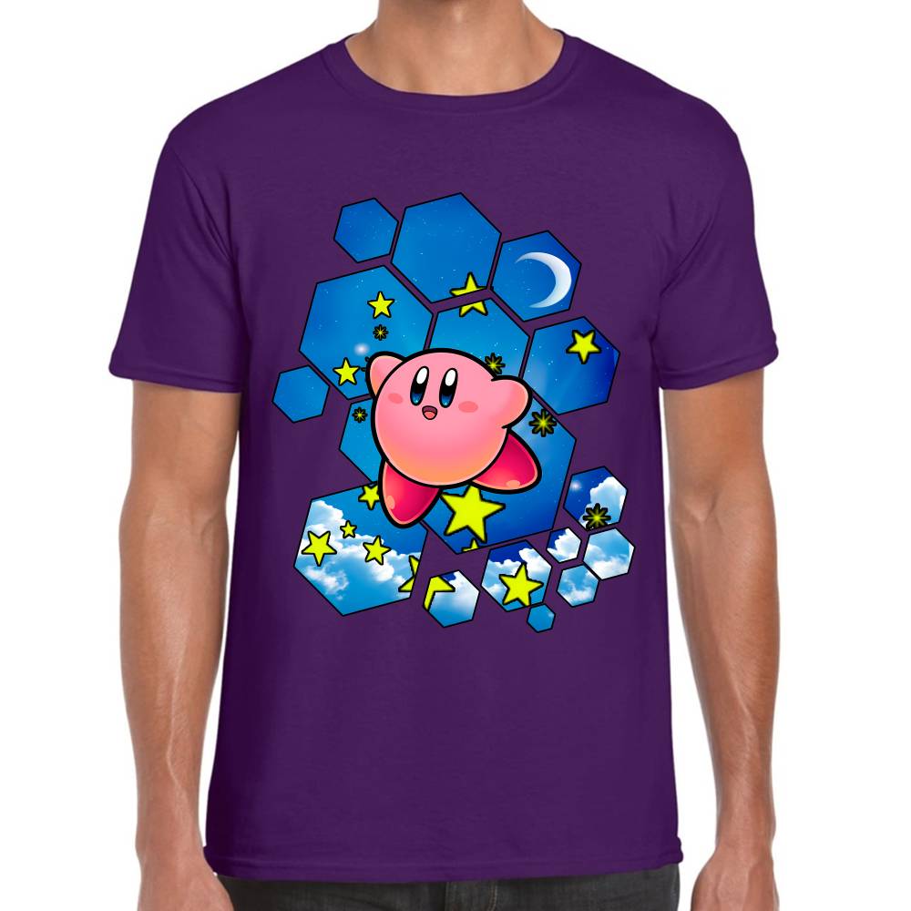Playera Kirby Cielo Hexagonal Nintendo Algodón Premium #0003239
