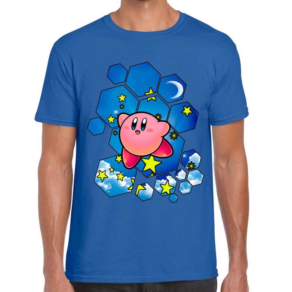 Playera Kirby Cielo Hexagonal Nintendo Algodón Premium #0003239