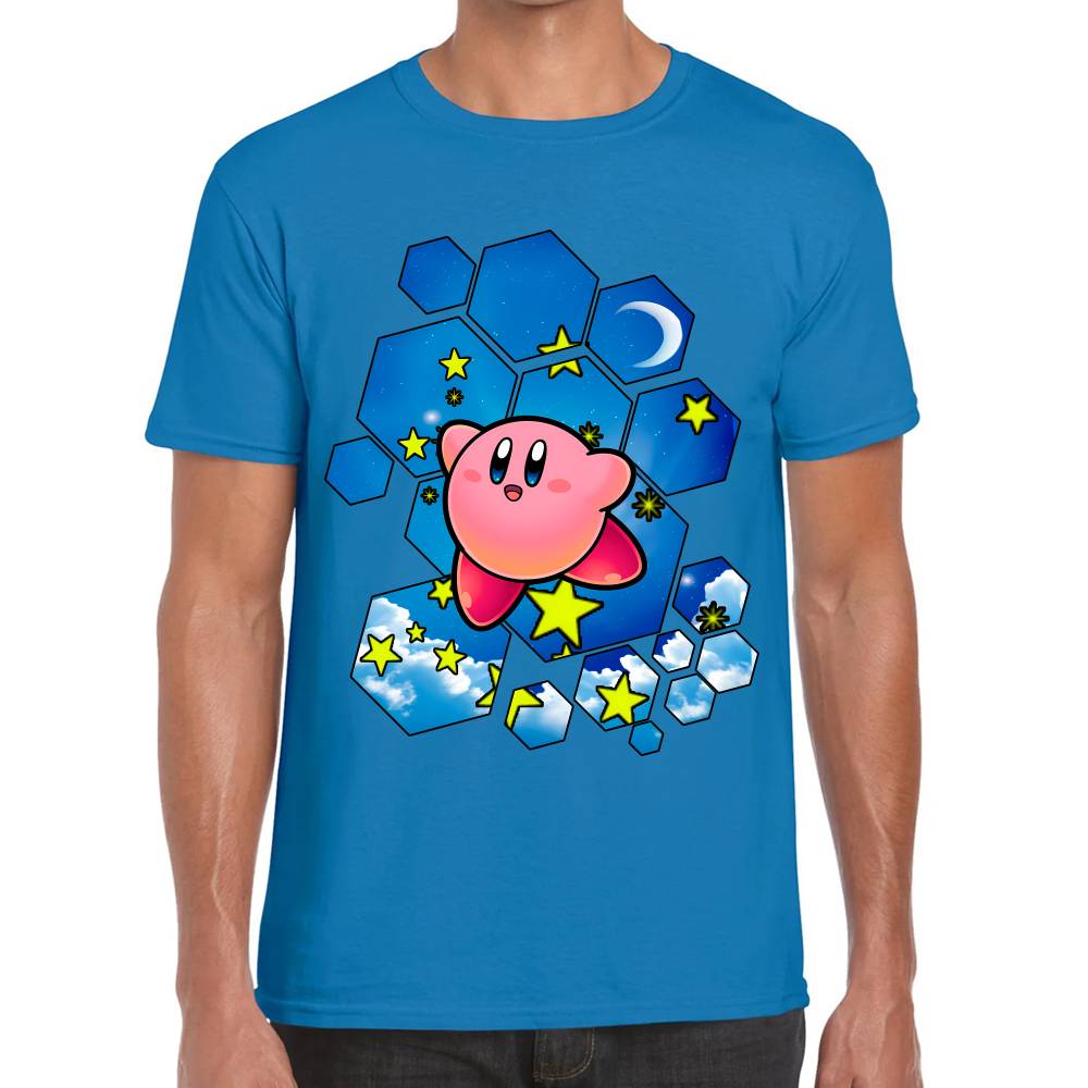 Playera Kirby Cielo Hexagonal Nintendo Algodón Premium #0003239