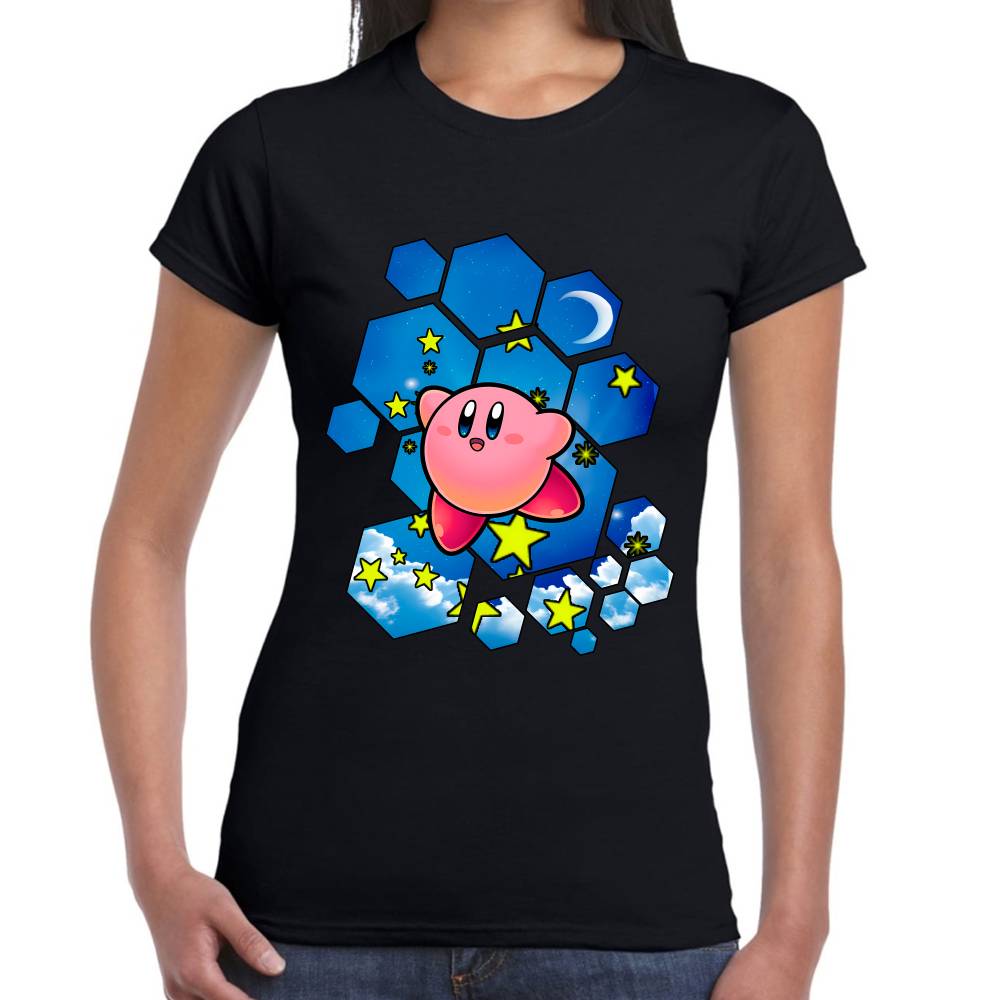 Playera Kirby Cielo Hexagonal Nintendo Algodón Premium #0003239