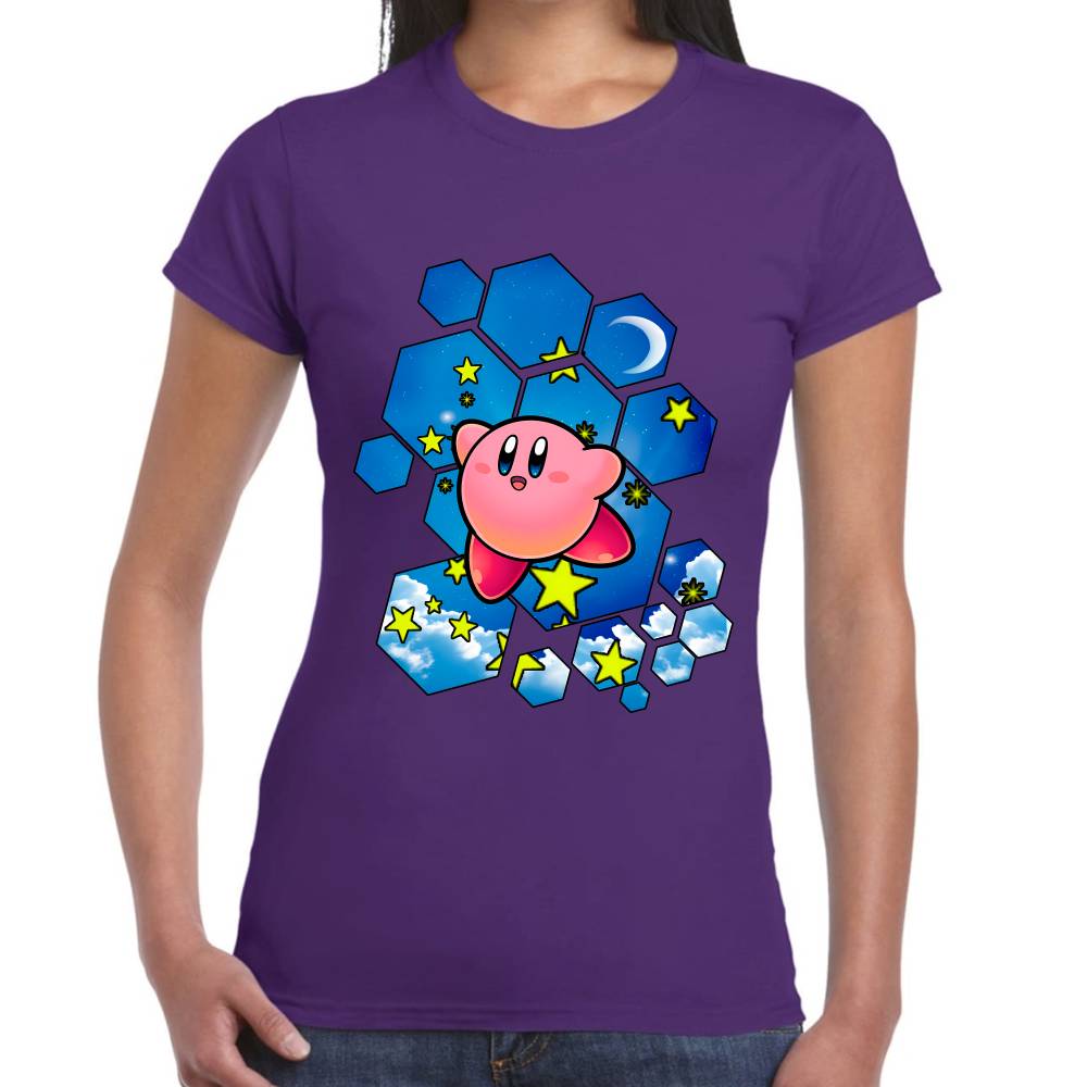 Playera Kirby Cielo Hexagonal Nintendo Algodón Premium #0003239