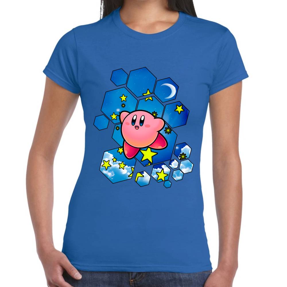 Playera Kirby Cielo Hexagonal Nintendo Algodón Premium #0003239