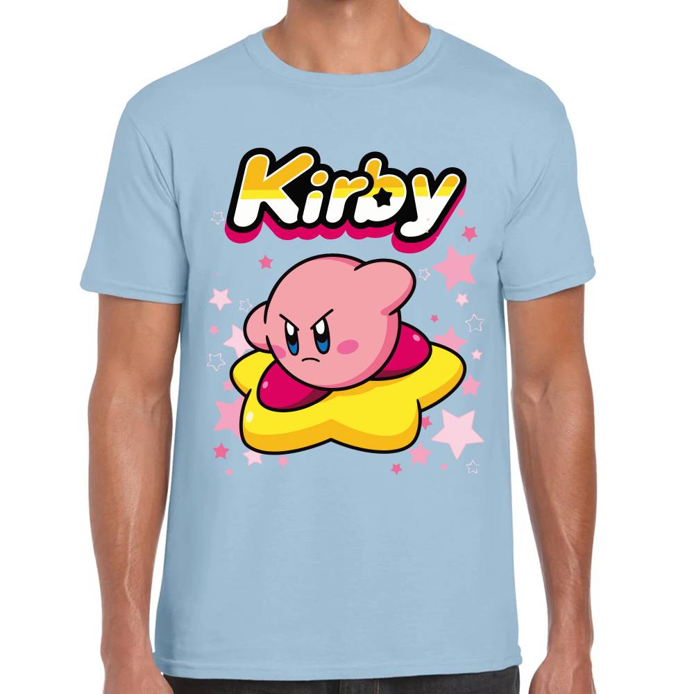 Playera Kirby Flotando en Estrella Nintendo Algodón Premium #0003242