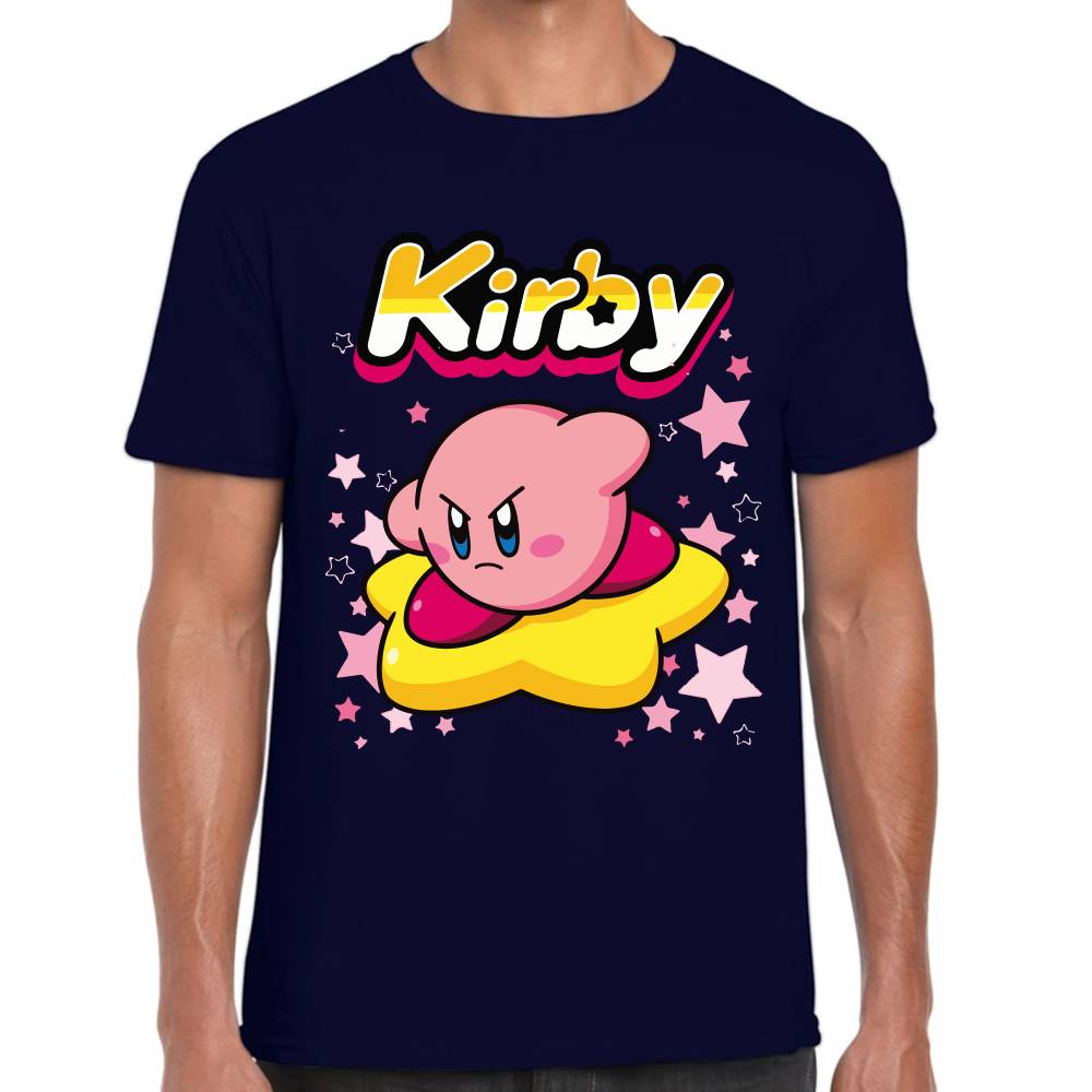 Playera Kirby Flotando en Estrella Nintendo Algodón Premium #0003242