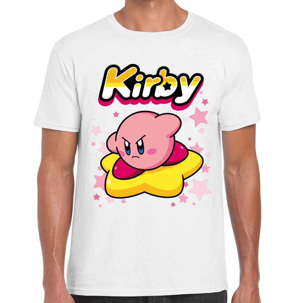 Playera Kirby Flotando en Estrella Nintendo Algodón Premium #0003242