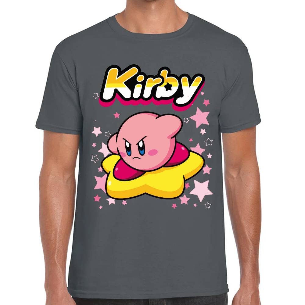 Playera Kirby Flotando en Estrella Nintendo Algodón Premium #0003242