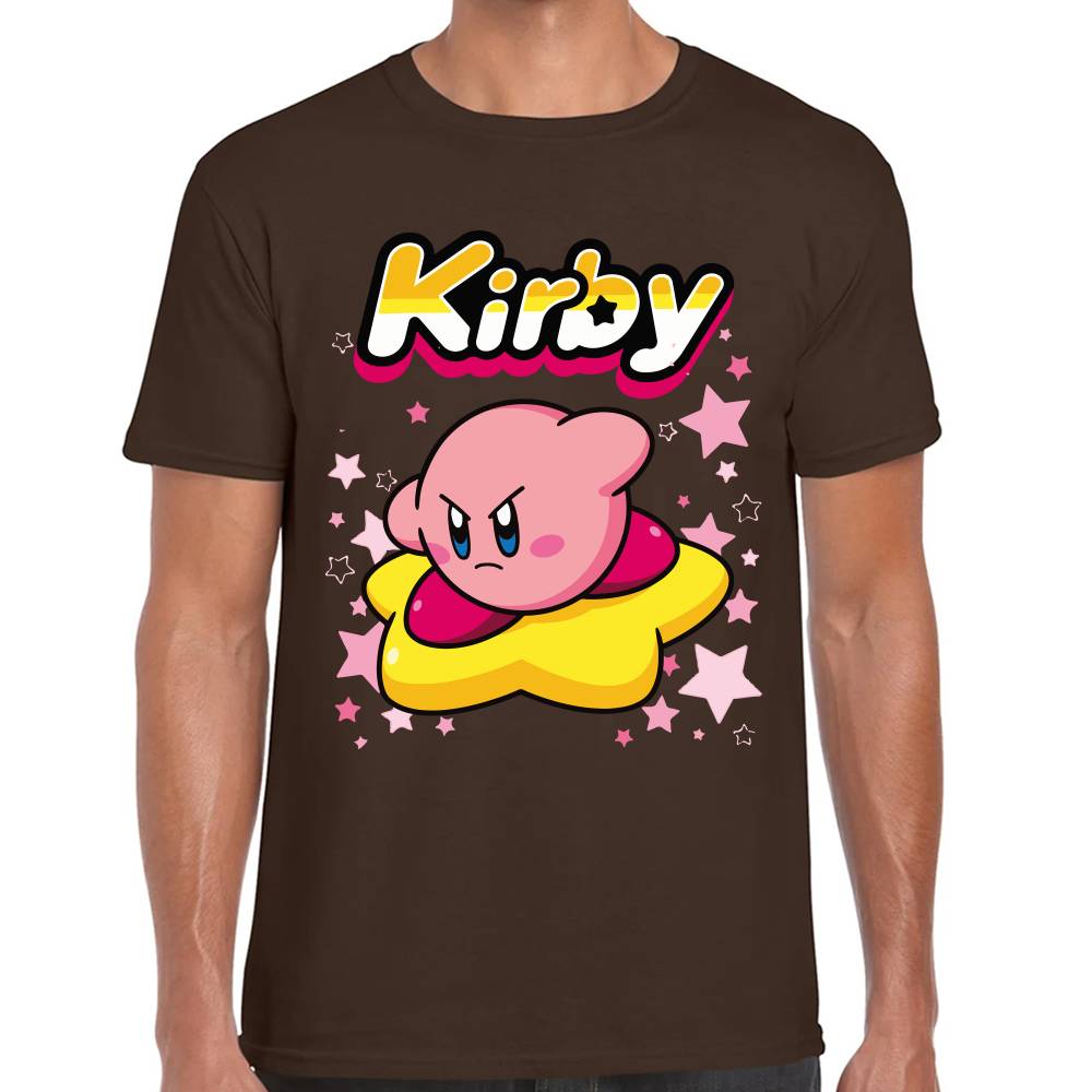 Playera Kirby Flotando en Estrella Nintendo Algodón Premium #0003242