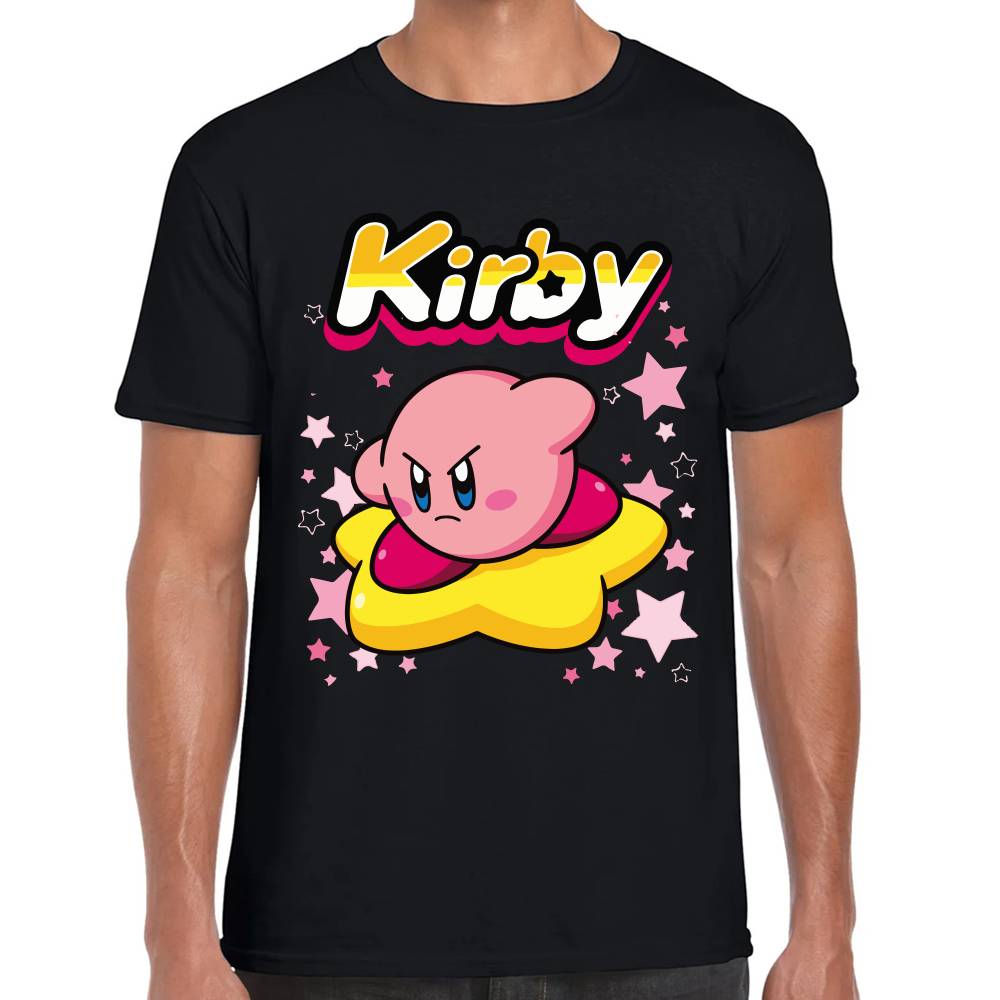 Playera Kirby Flotando en Estrella Nintendo Algodón Premium #0003242