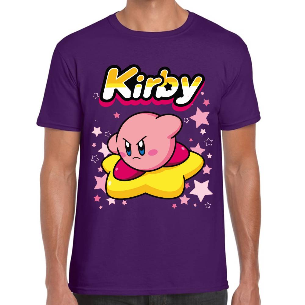 Playera Kirby Flotando en Estrella Nintendo Algodón Premium #0003242
