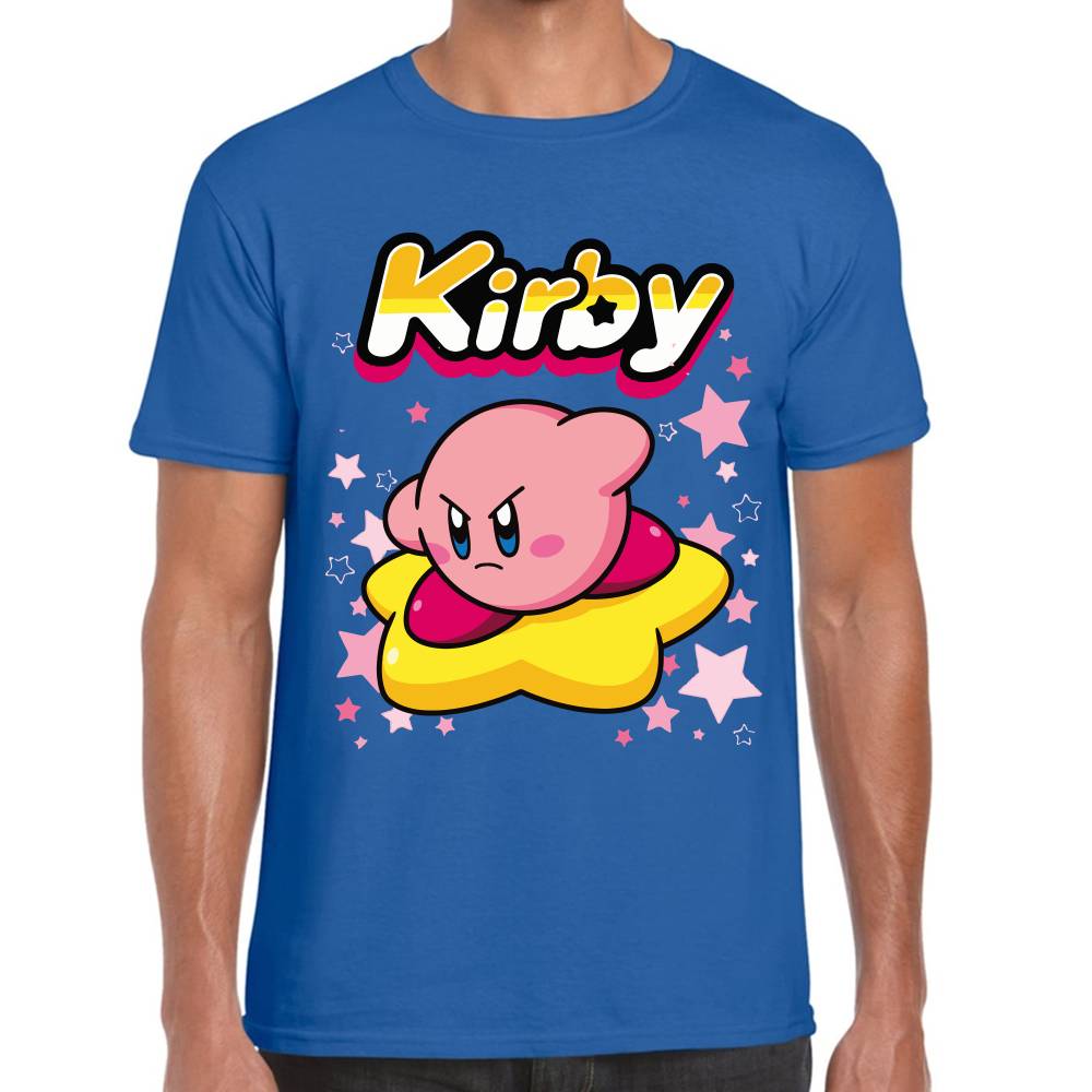Playera Kirby Flotando en Estrella Nintendo Algodón Premium #0003242