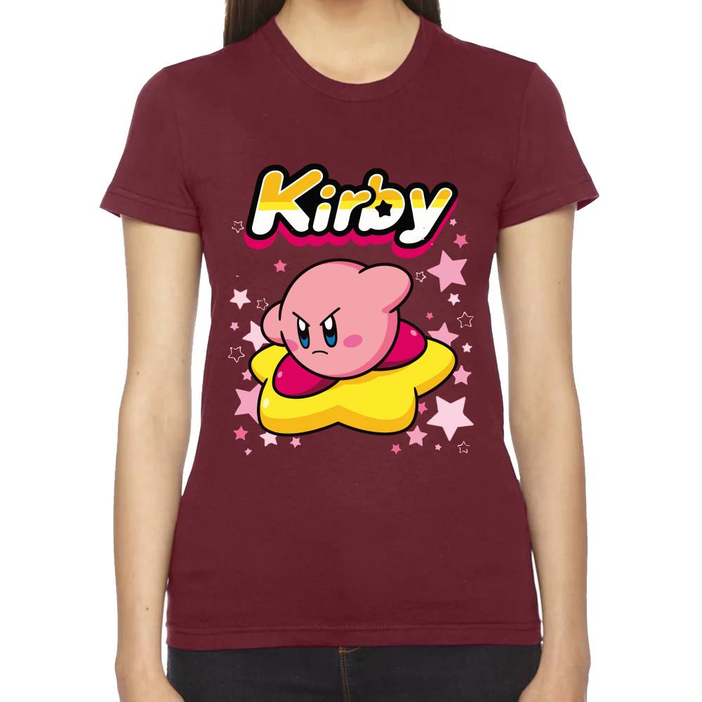 Playera Kirby Flotando en Estrella Nintendo Algodón Premium #0003242